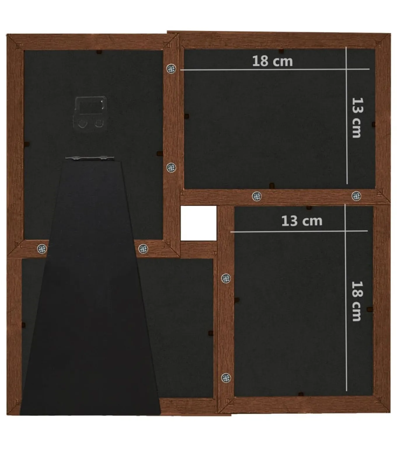 Fotolijst voor 4x(13x18 cm) foto MDF donkerbruin