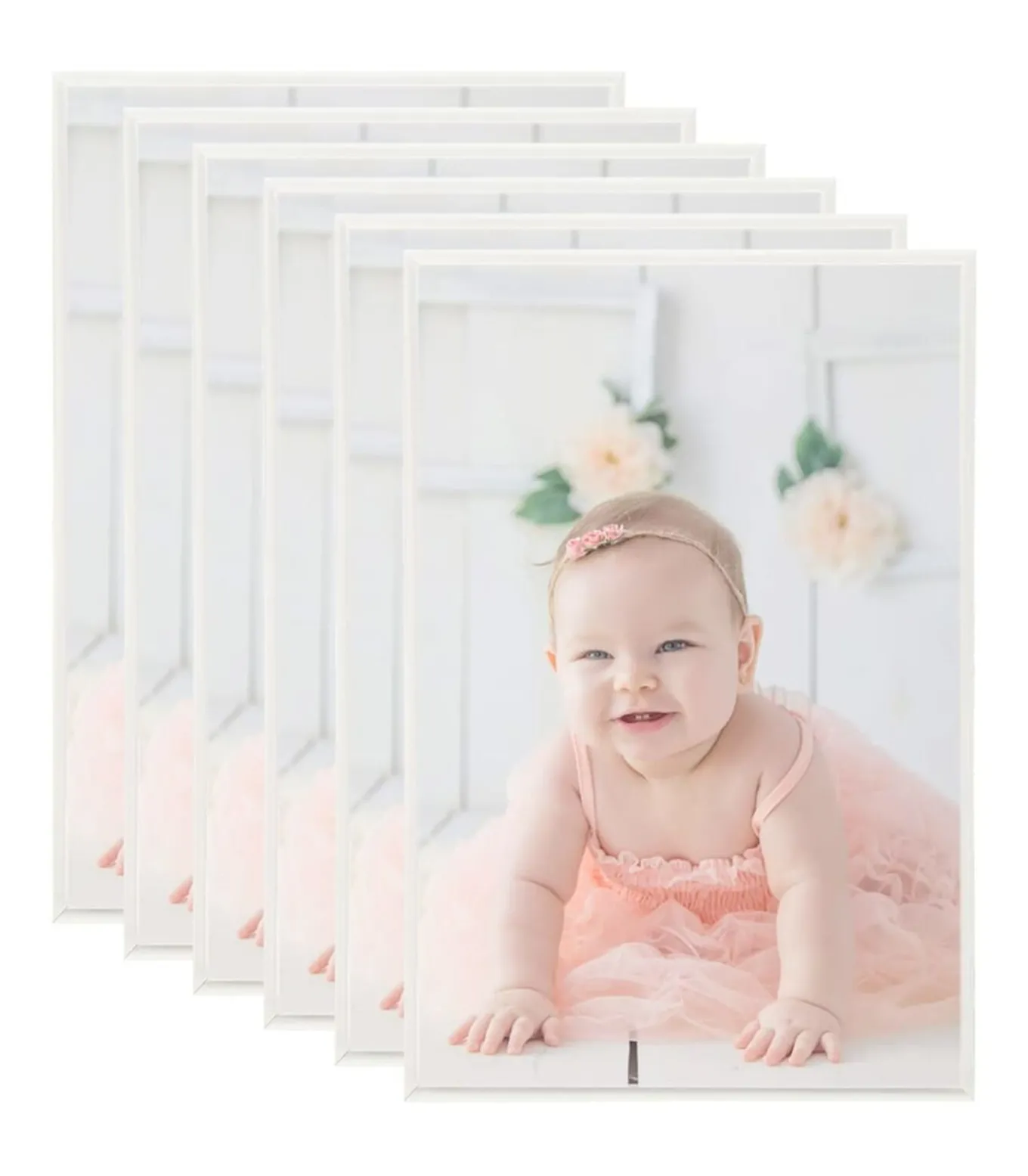 Fotolijsten 5 st voor wand of tafel 70x90 cm MDF zilverkleurig