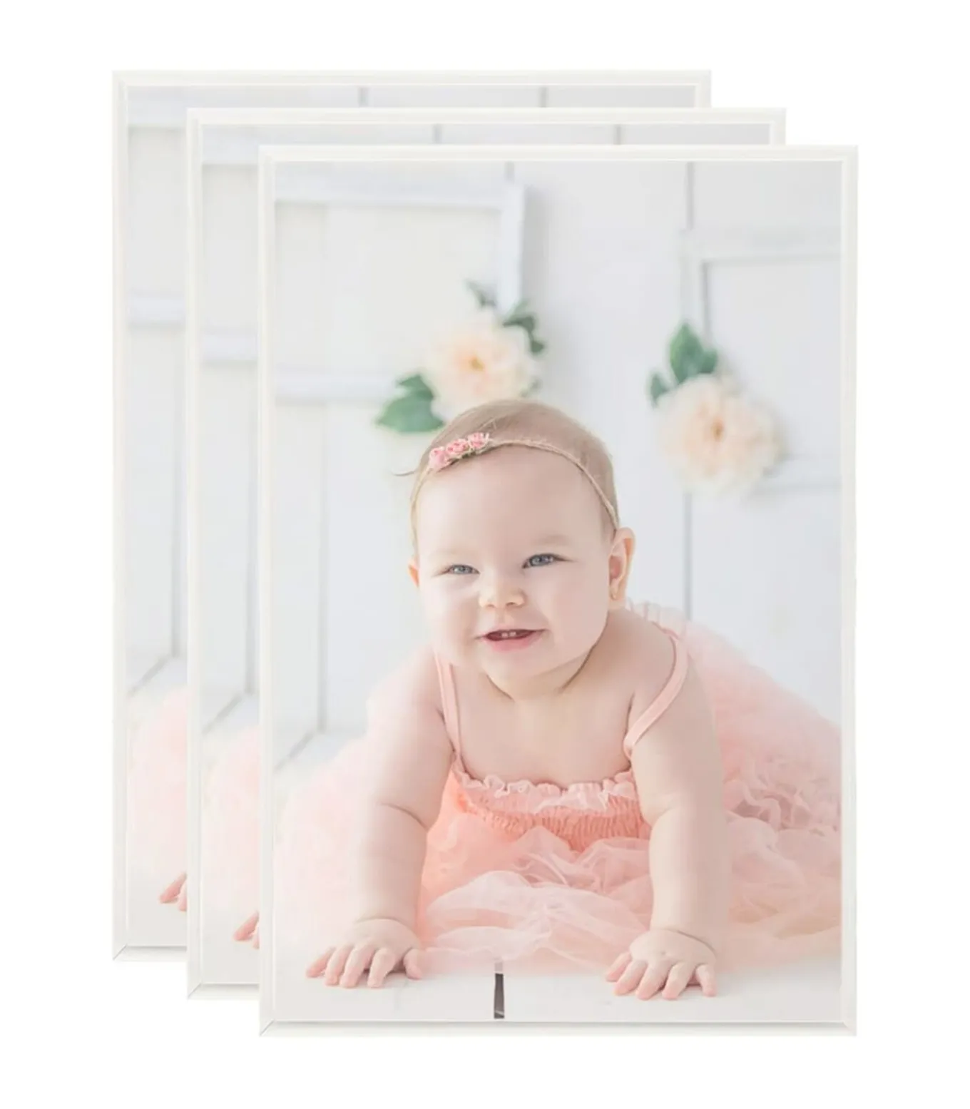 Fotolijsten 3 st voor wand of tafel 7x90 cm MDF zilverkleurig