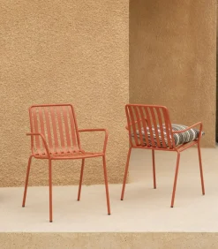 Gaby - Oranje metalen leunstoel