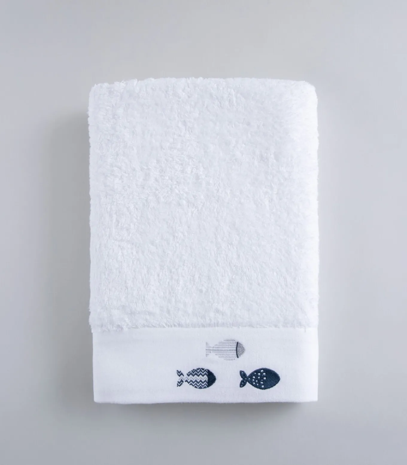Geborduurde badhanddoek Delmy 85x150 cm Wit