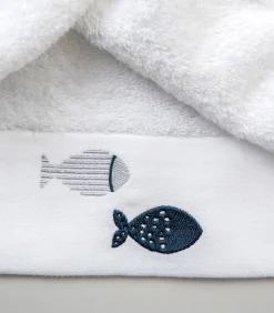 Geborduurde handdoek Delmy 30x50 cm Wit