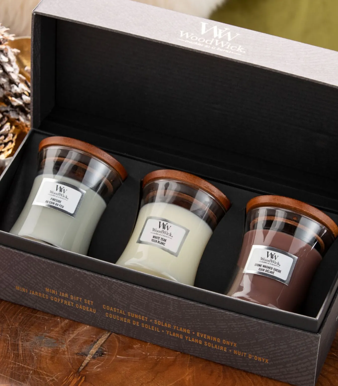 Geurkaars Deluxe Gift Set 3 Mini Candle Woody