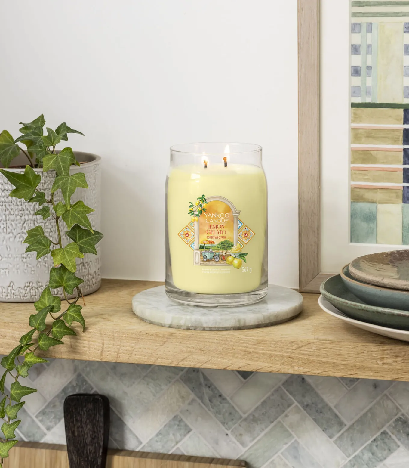 Geurkaars Lemon Gelato Signature Large Jar