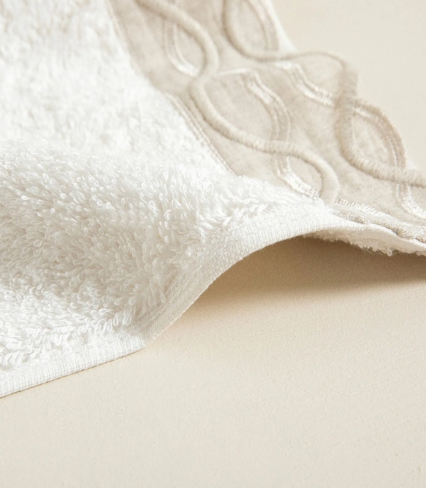 Gezichtshanddoek Border 50x90 cm Ecru