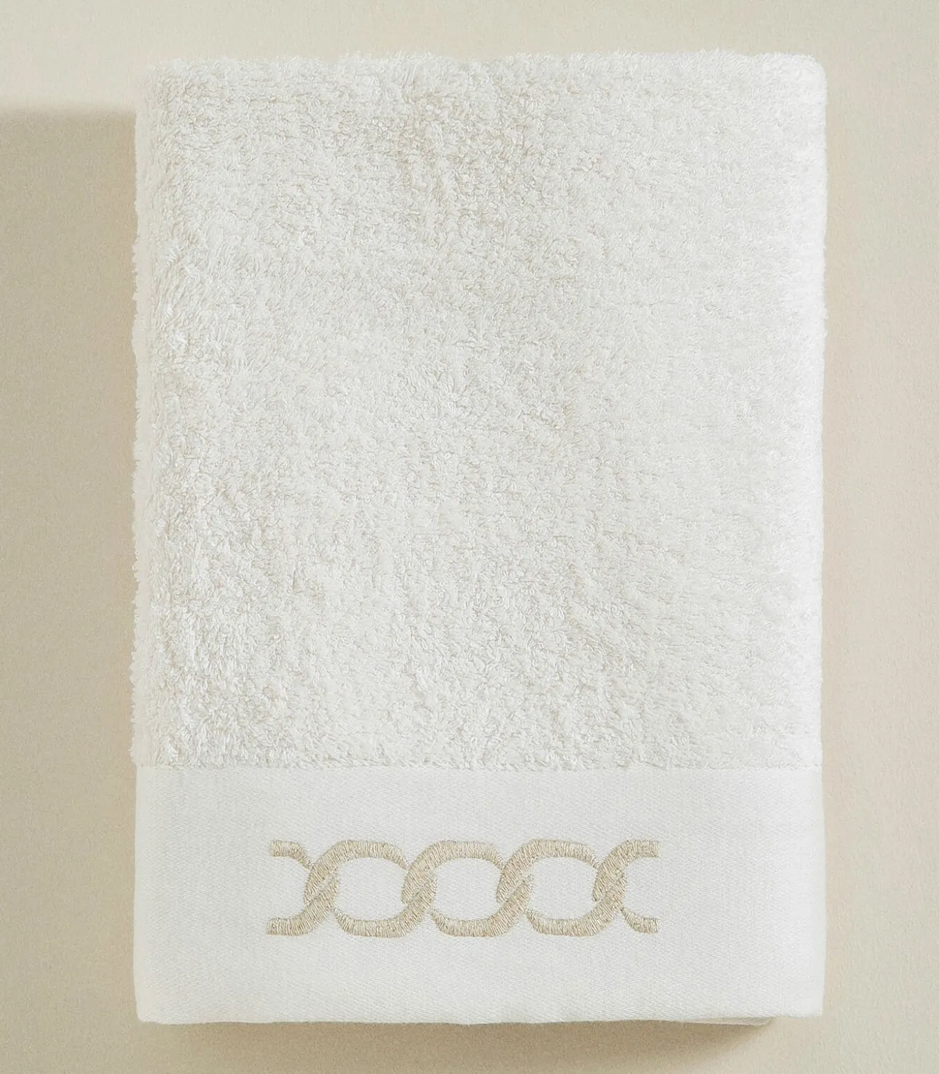 Gezichtshanddoek Corrente 50x90 cm Ecru-Goud