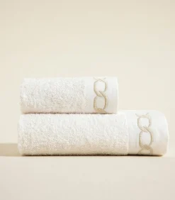 Gezichtshanddoek Corrente 50x90 cm Ecru-Goud