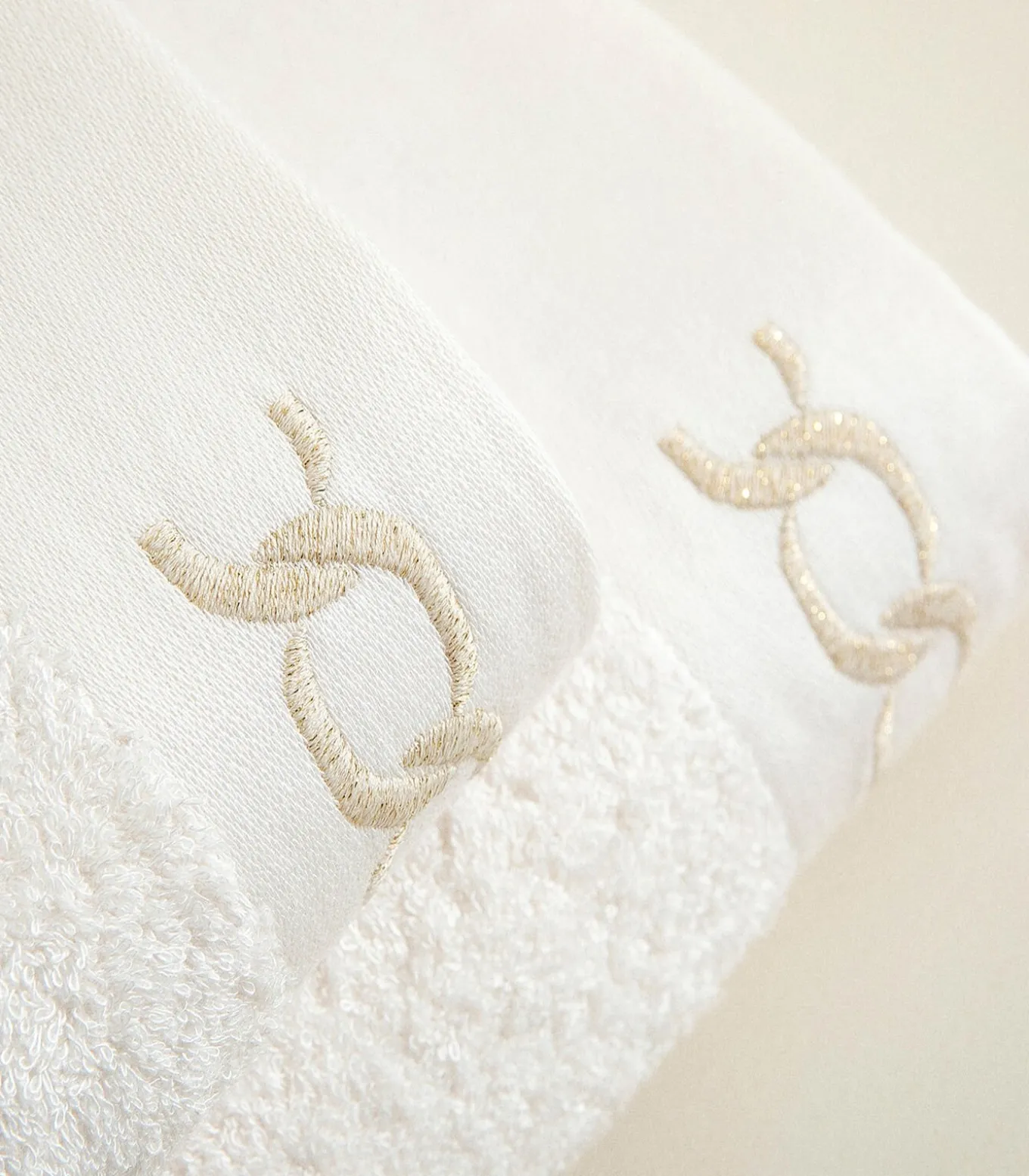 Gezichtshanddoek Corrente 50x90 cm Ecru-Goud