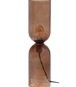 Gigi Tafellamp Gehamerd Glas 51xØ15 cm- Bruin