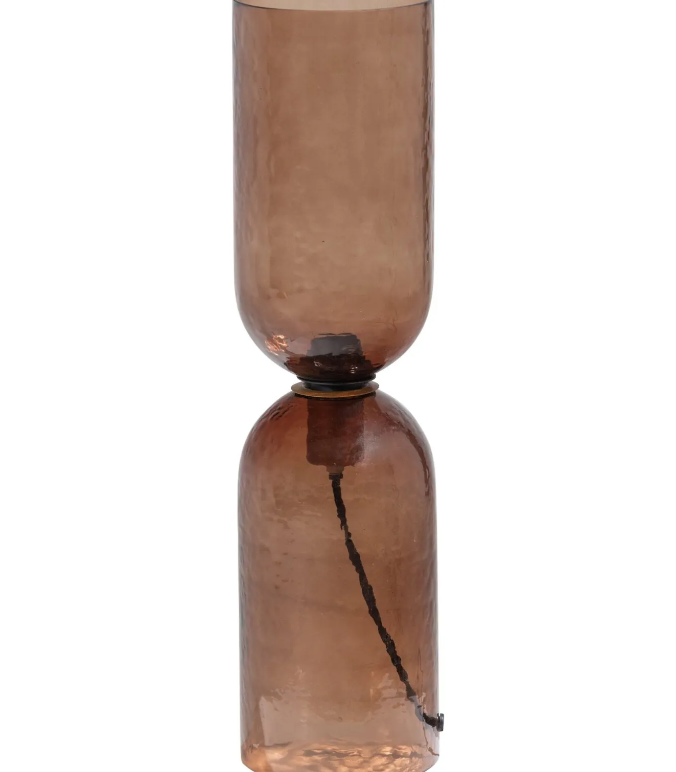 Gigi Tafellamp Gehamerd Glas 51xØ15 cm- Bruin