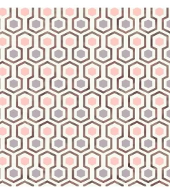 Good Vibes Behang Hexagon Pattern roze en paars