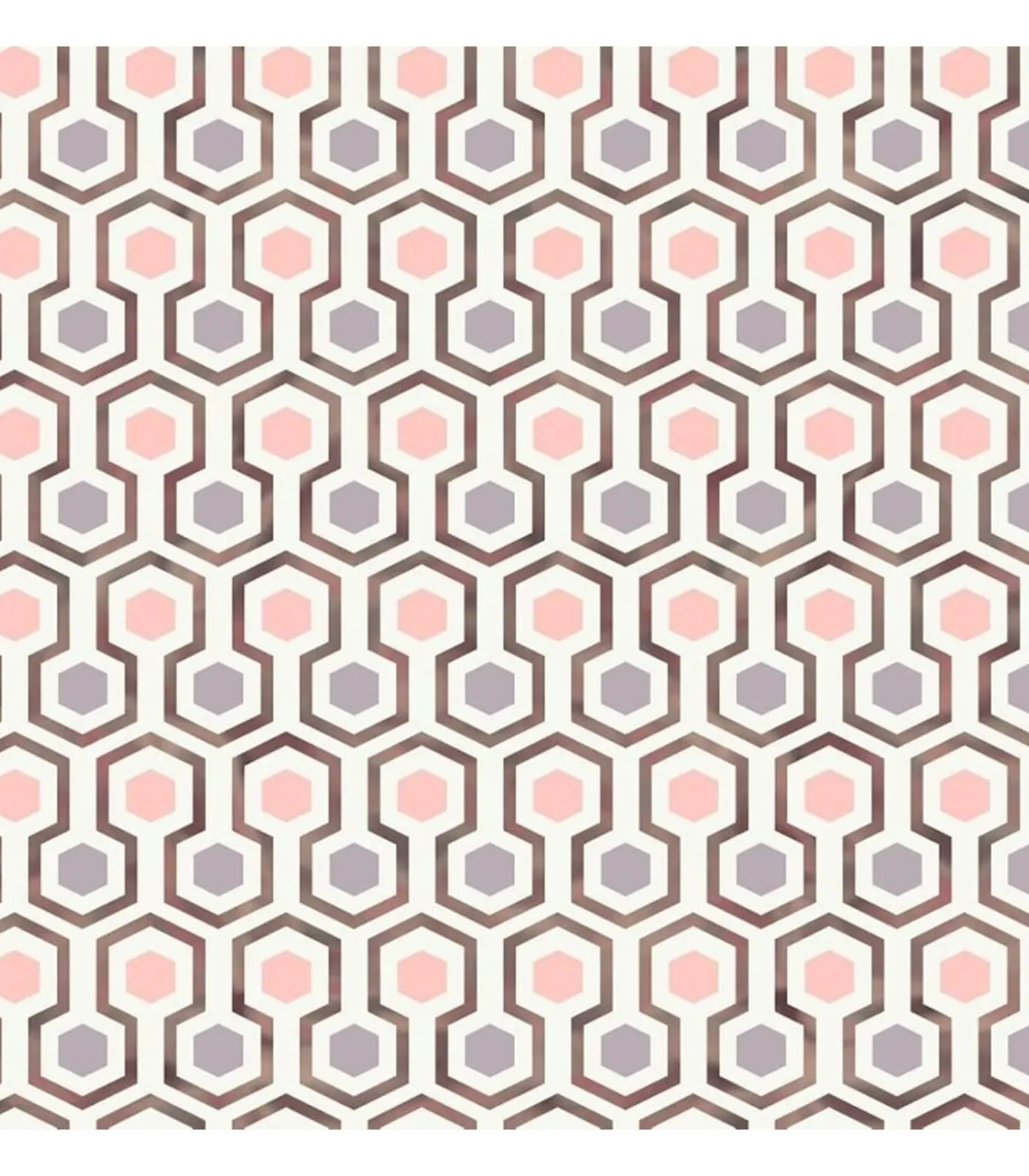 Good Vibes Behang Hexagon Pattern roze en paars