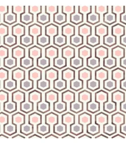 Good Vibes Behang Hexagon Pattern roze en paars