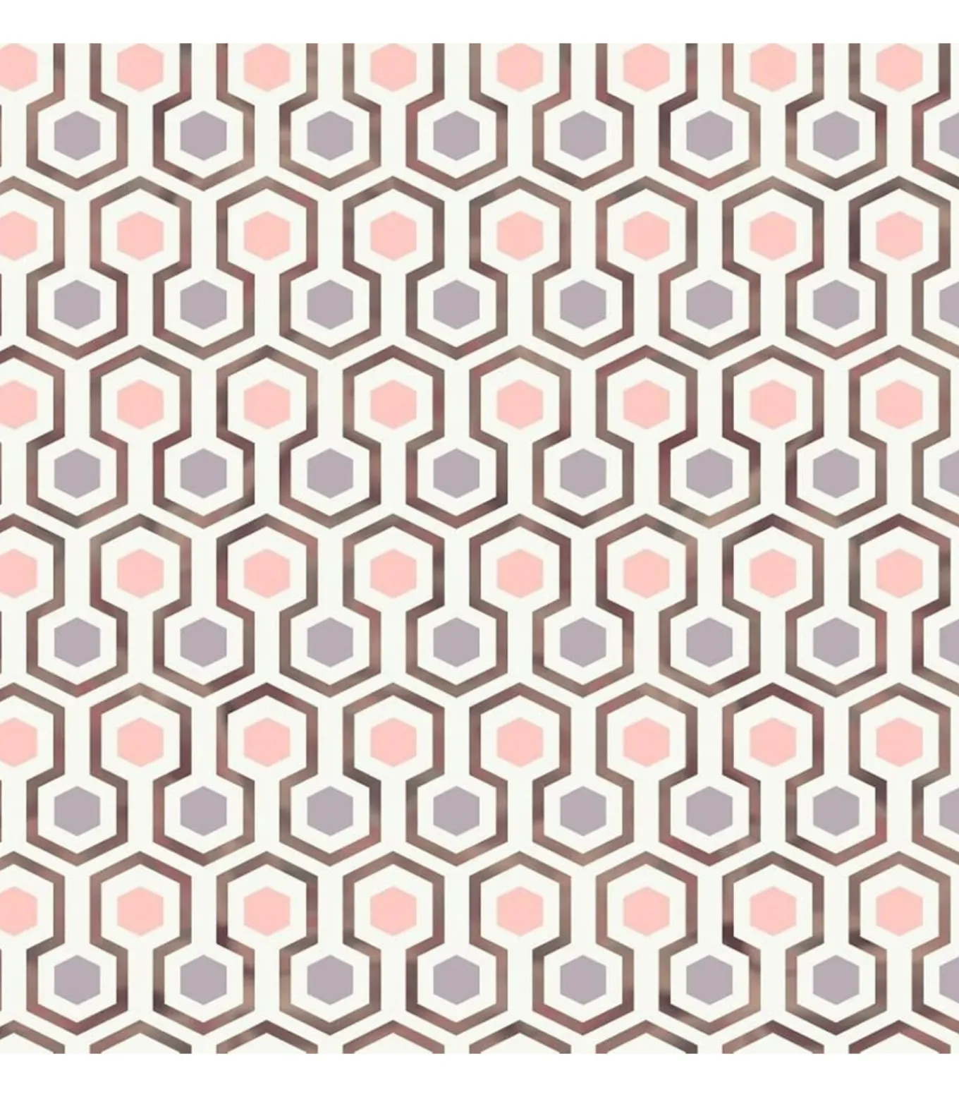 Good Vibes Behang Hexagon Pattern roze en paars