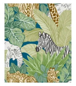 Good Vibes Behang Jungle Animals groen en zwart