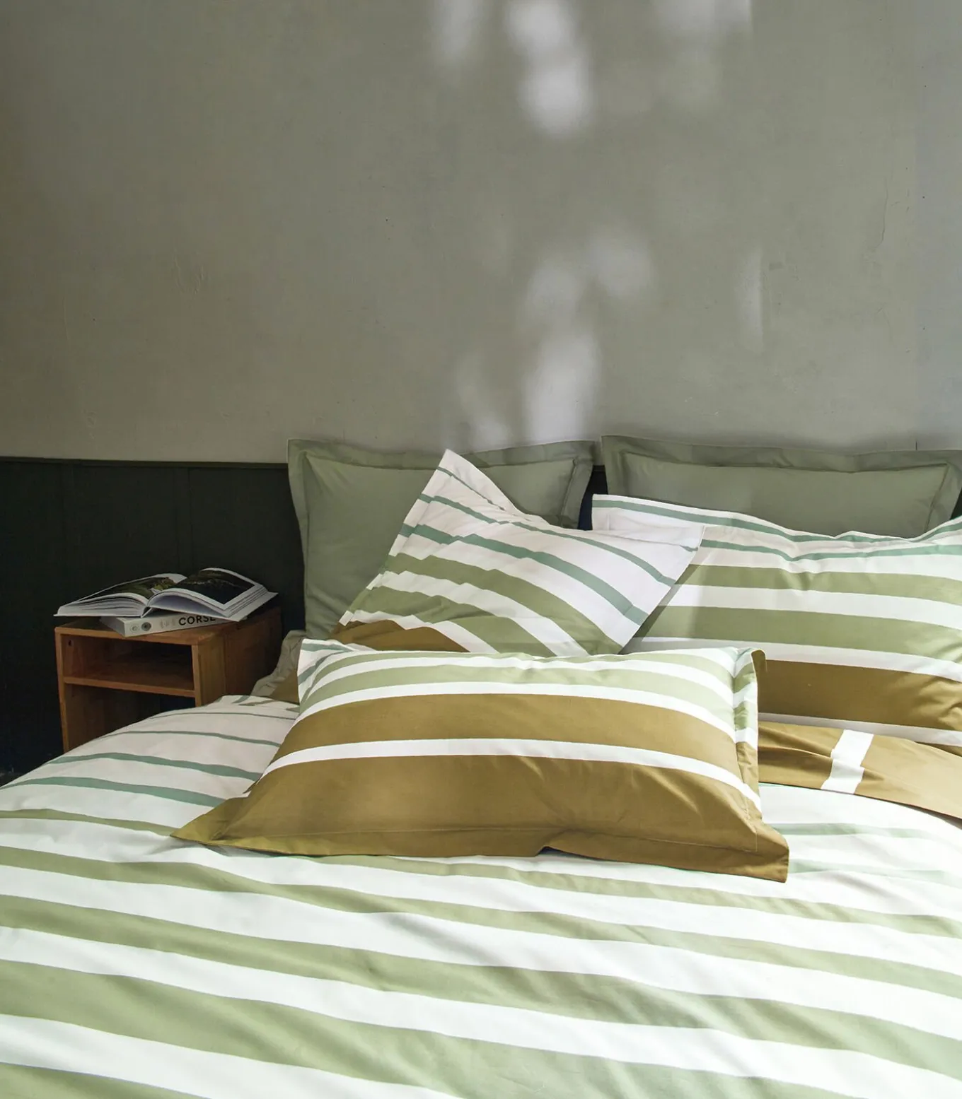 GRAND LARGE Kaki - Kussensloop Perkaal katoen