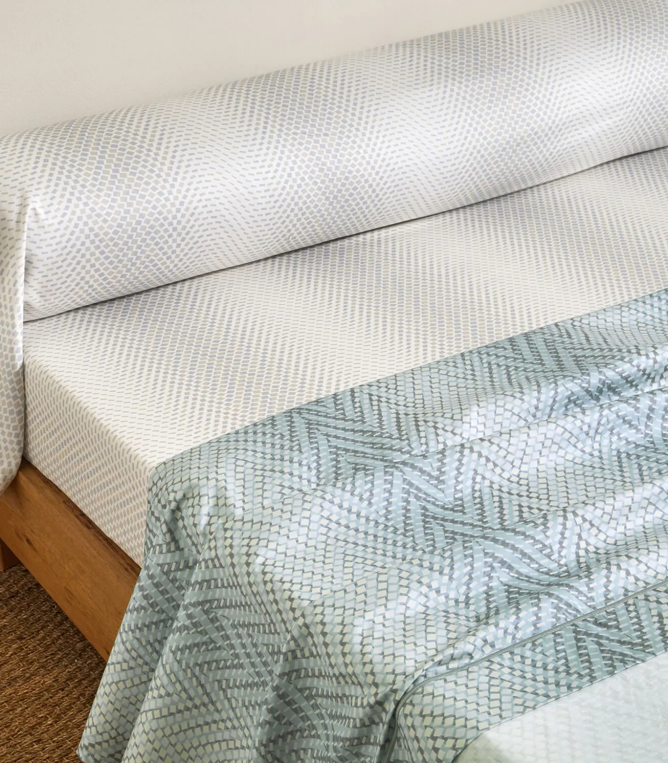 GRAVITY Bleu Céleste - Laken Satijn katoen