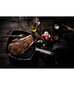 Grillpan Gietijzer 28 x 28 cm Cast Iron - alle warmtebronnen - Inductie