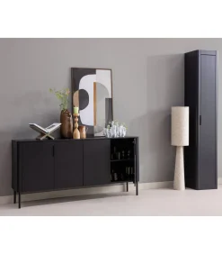 Gunnar Dressoir 200 cm - Grenen - Matzwart - 85x201x44