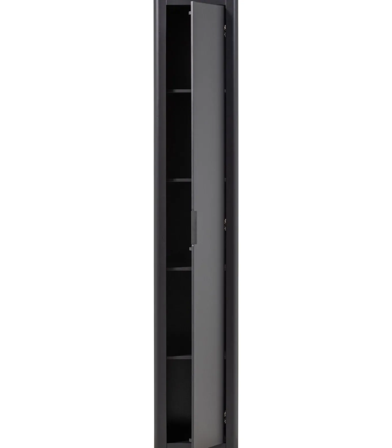 Gunnar Smalle Hoge Kast - Grenen - Matzwart - 217x45x39