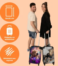 Handbagage Koffer met 4 wielen en TSA slot (Hond - Puppy - Zon - Bloemen)