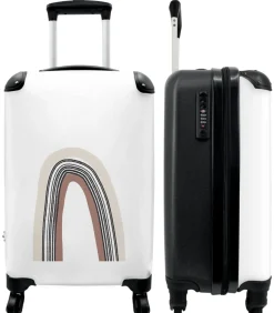 Handbagage Koffer met 4 wielen en TSA slot (Boog - Abstract - Kleuren - Roze - Beige - Zwart)