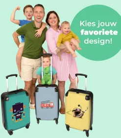 Handbagage Koffer met 4 wielen en TSA slot (Brandweer - Auto - Voertuig - Jongens - Kinderen)