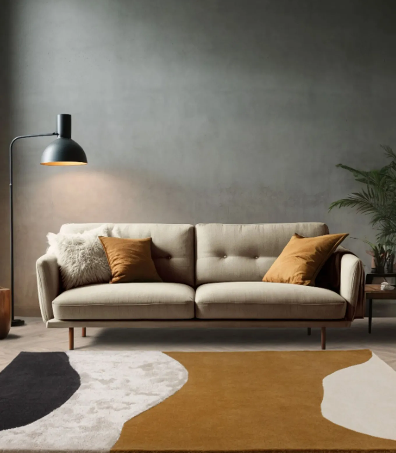 Handgetuft wollen tapijt MOKA