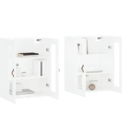 Hangkasten 2 st bewerkt hout wit
