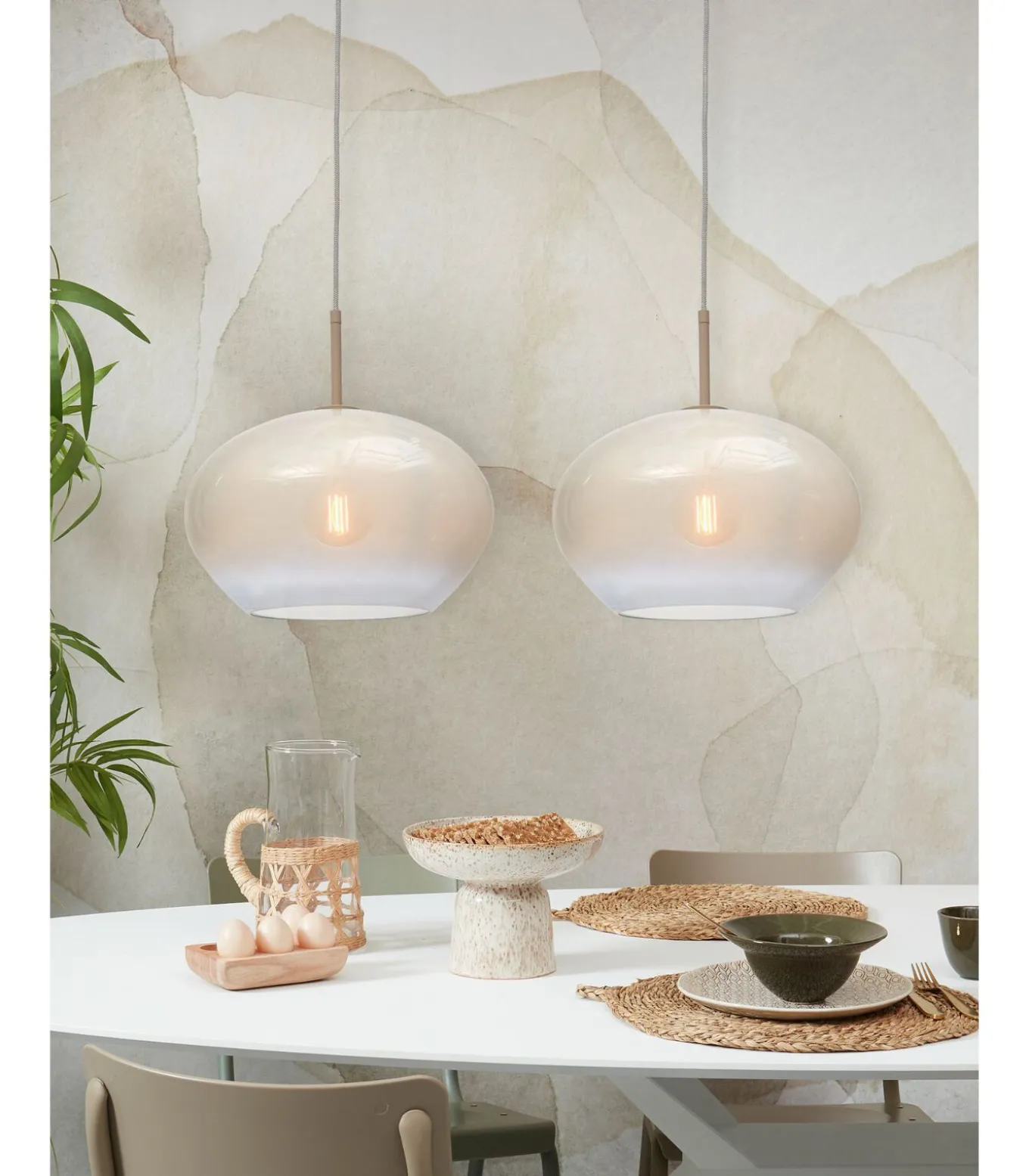Hanglamp Bologna - Wit - 35x35x23cm