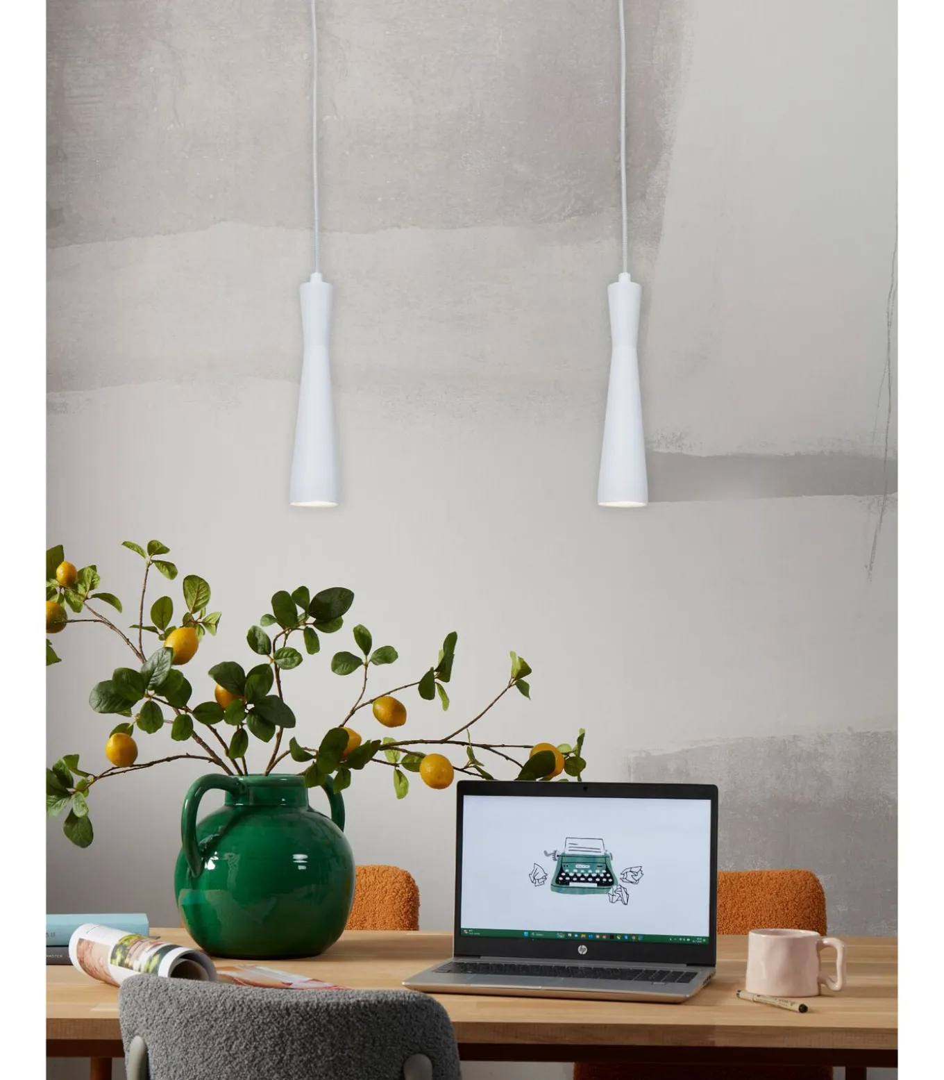 Hanglamp Bordeaux - Wit - 6x6x26cm