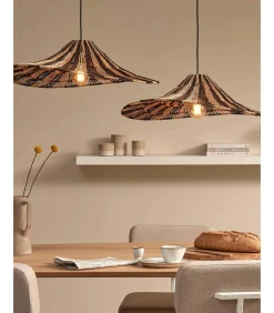 Hanglamp Cuzco - Zwart/Naturel - 65x65x20cm