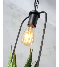 Hanglamp Florence - Zwart - 19x19x52cm