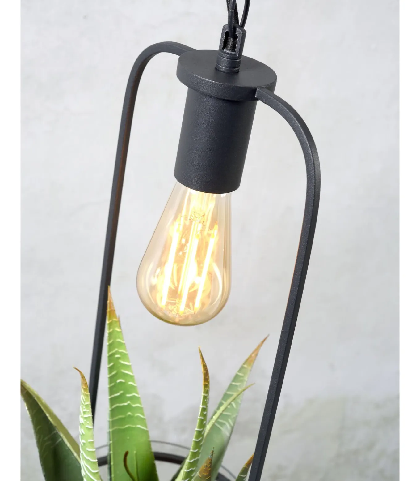 Hanglamp Florence - Zwart - 19x19x52cm