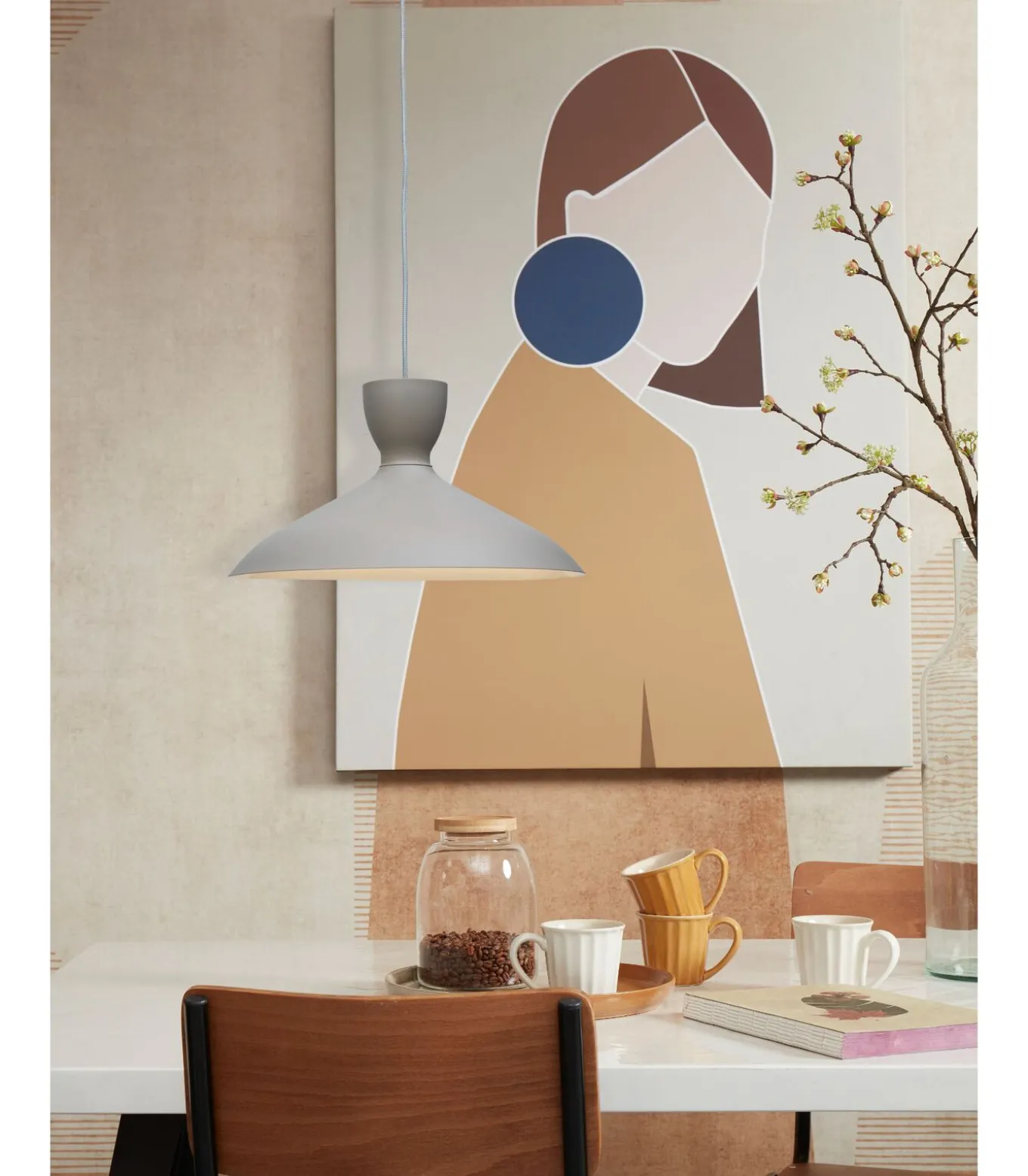 Hanglamp Hanover - Grijs - 40x40x22cm