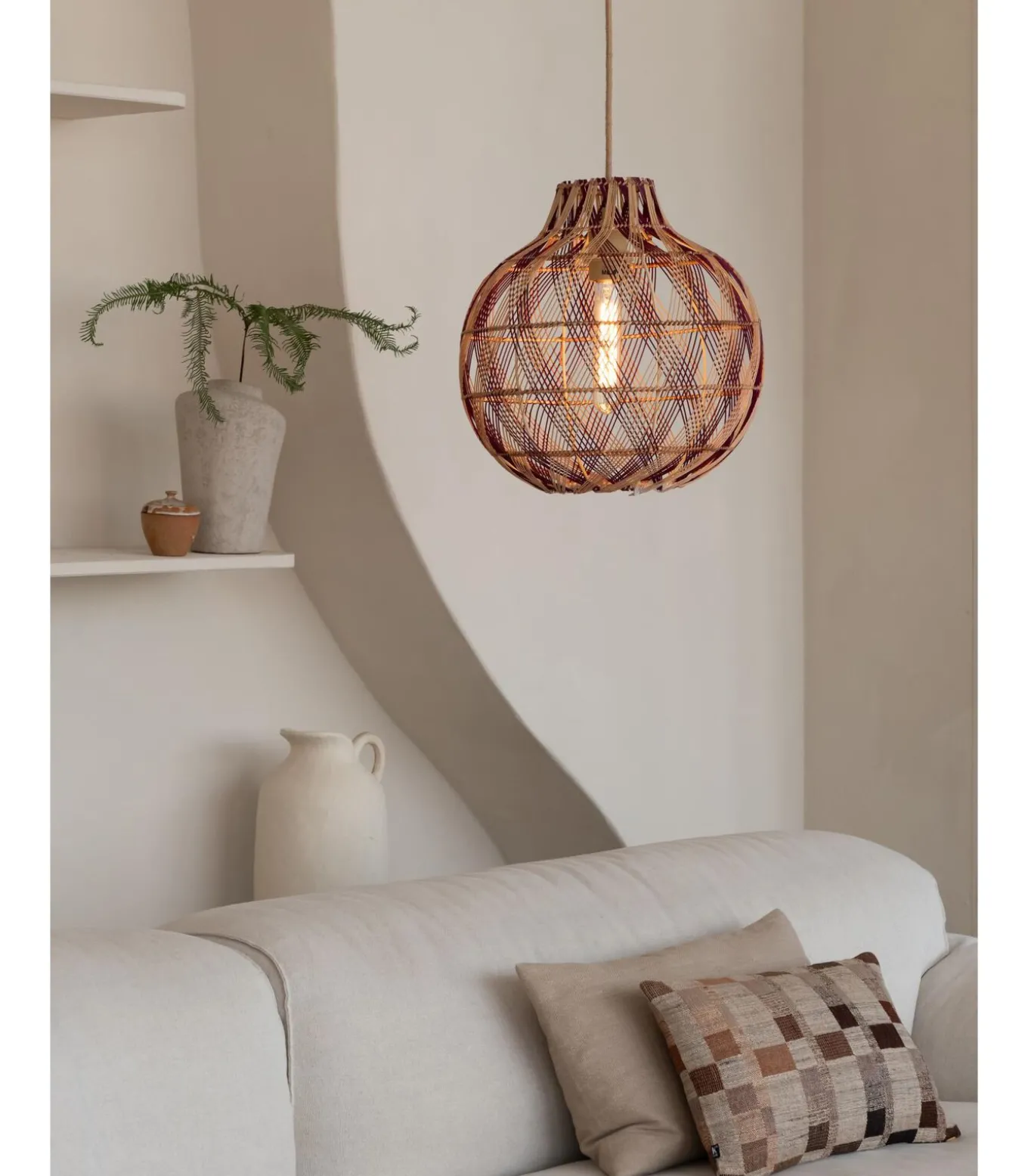 Hanglamp Mendoza - Naturel - Ø35cm