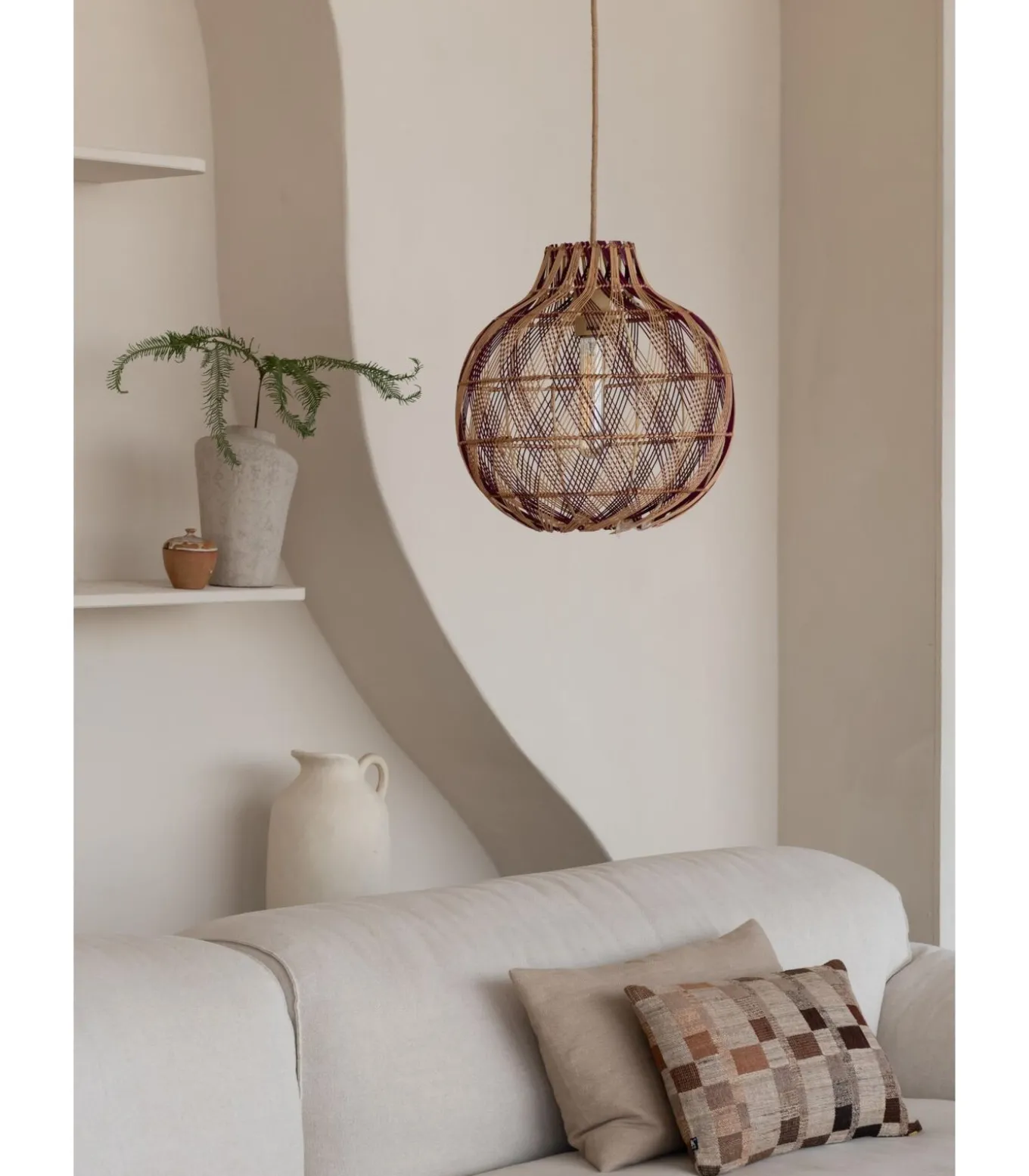 Hanglamp Mendoza - Naturel - Ø35cm
