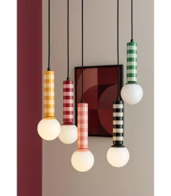 Hanglamp Rayado - Geel - 12x12x38cm