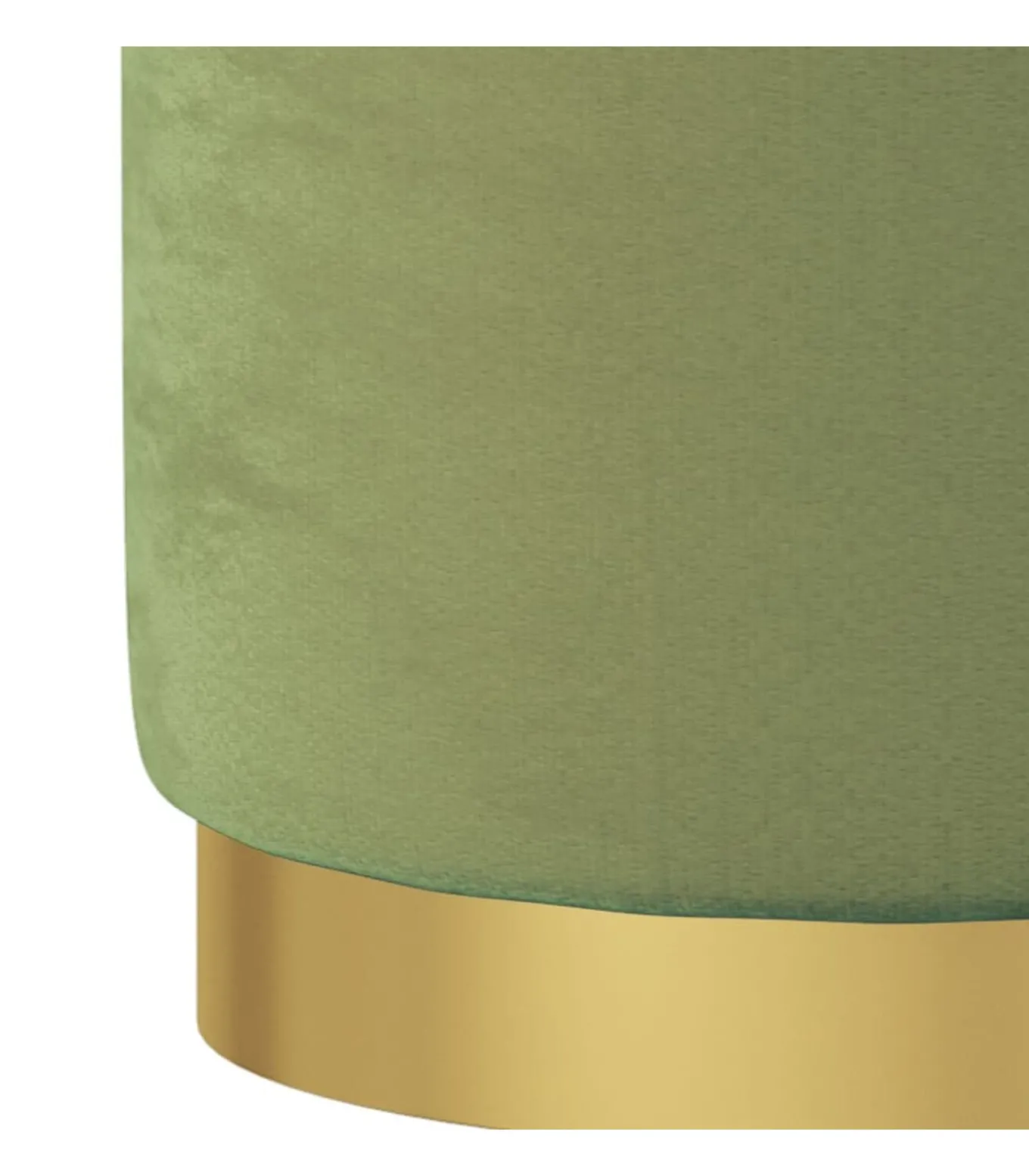 Hocker met opbergruimte rond fluweel 31 x 37 cm mosterdgroen
