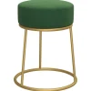 Hocker rond fluweel groen