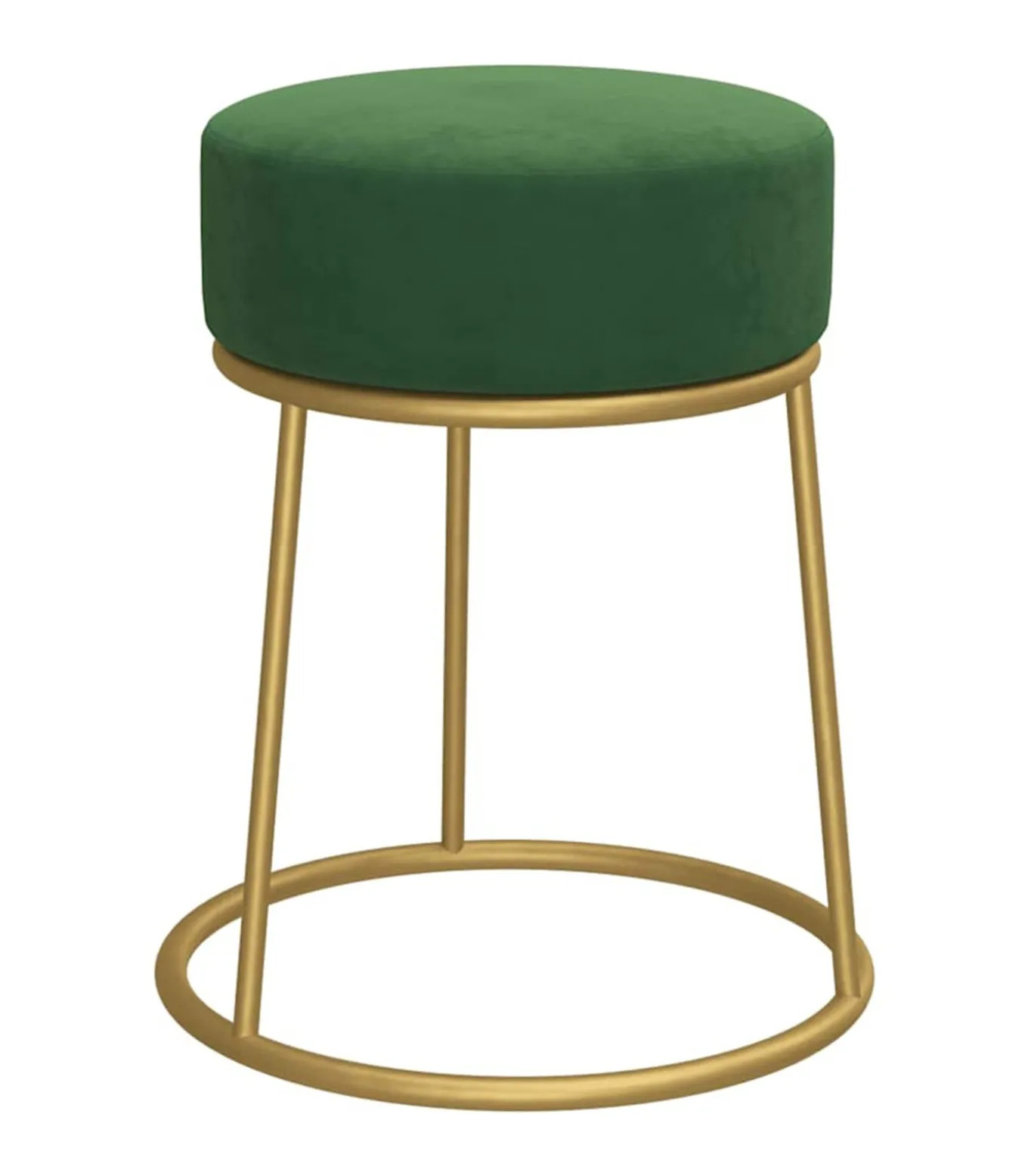Hocker rond fluweel groen