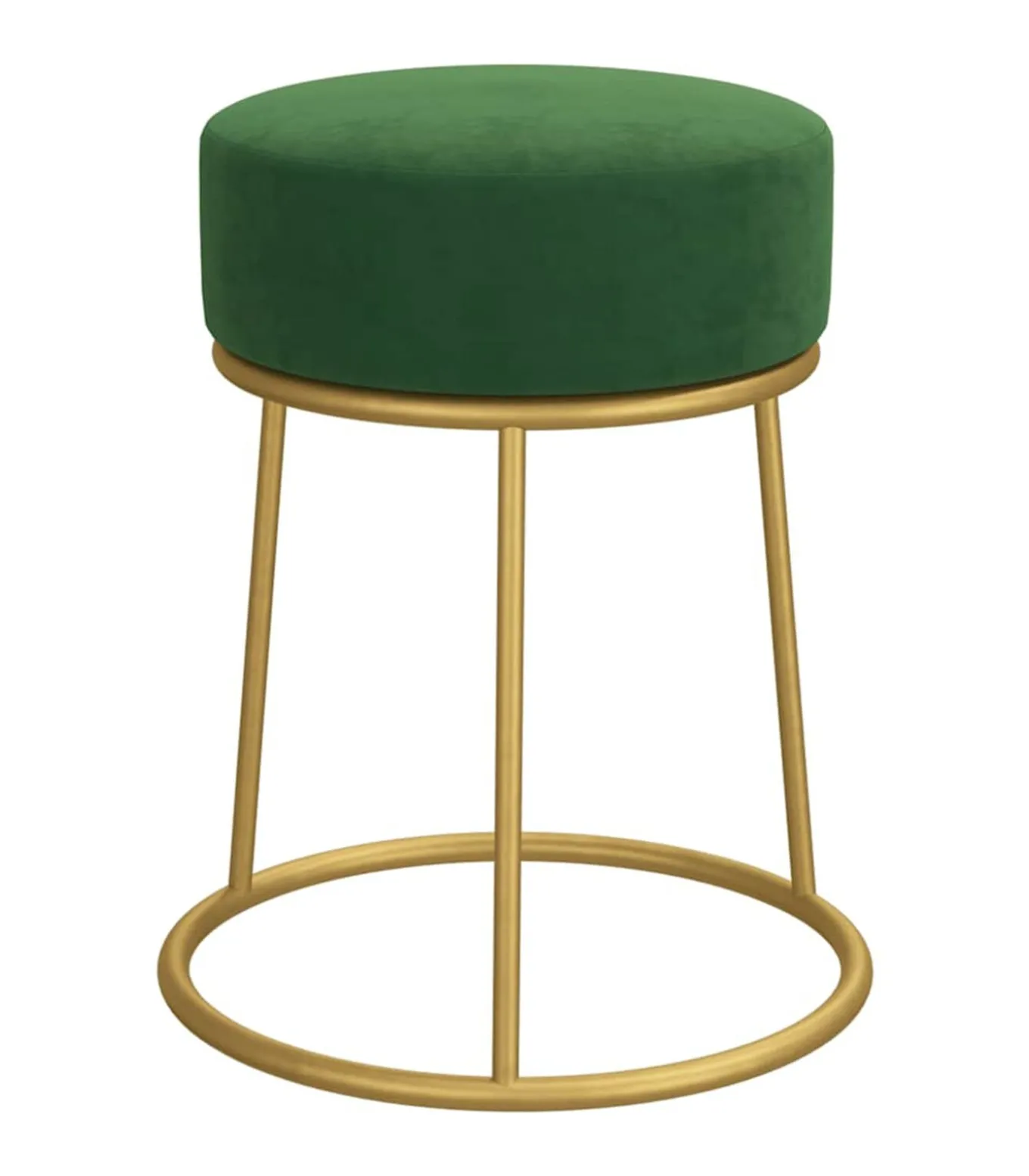 Hocker rond fluweel groen