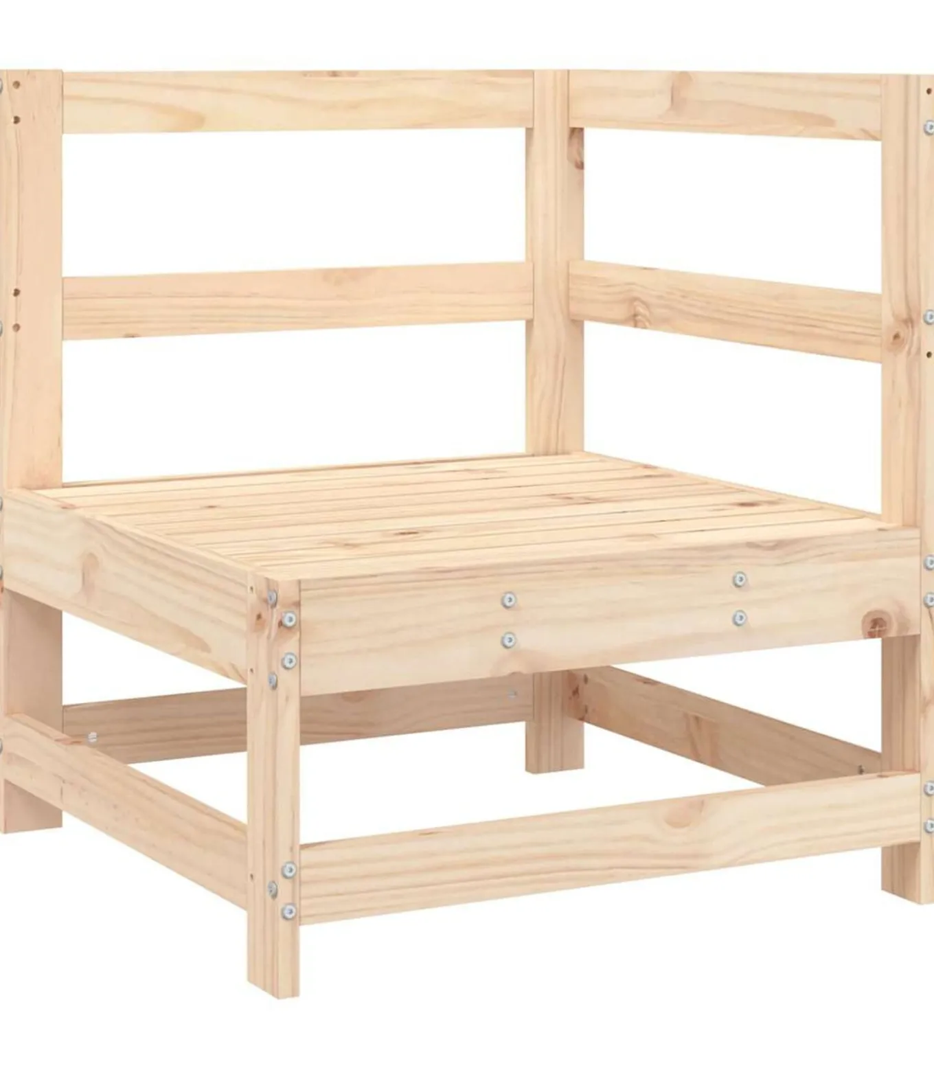 Hoekbank met kussens massief grenenhout