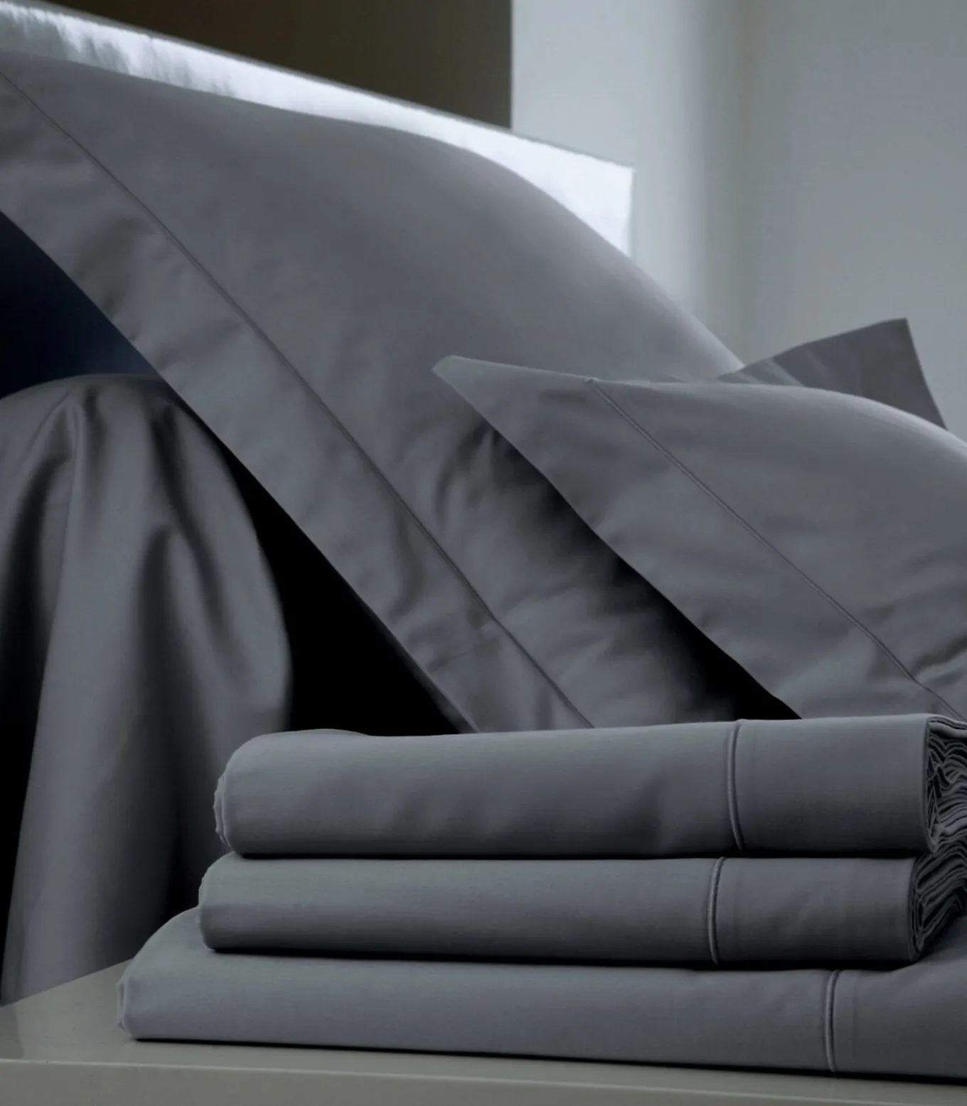 Hoeslaken ardoise - Satijn katoen