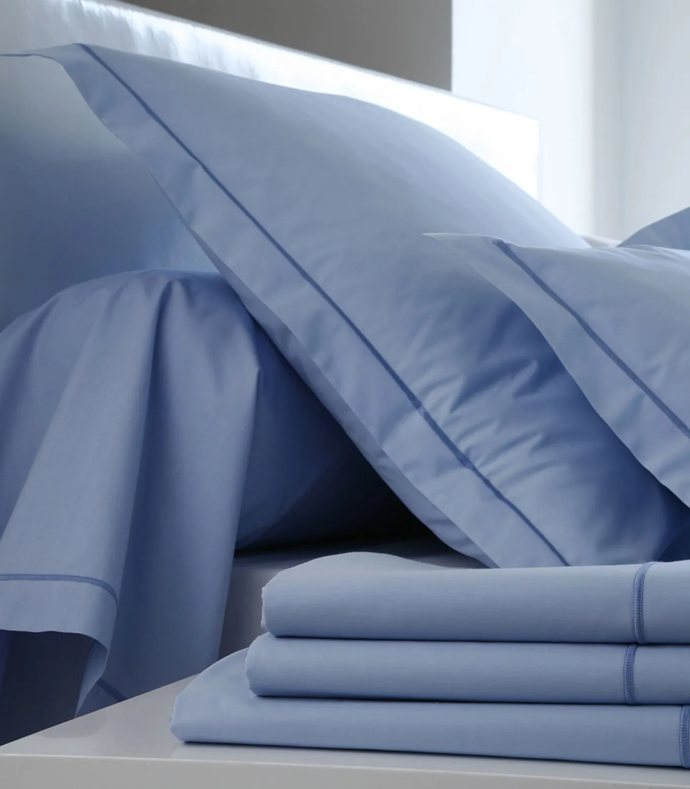 Hoeslaken bleu ciel - Perkaal Katoen