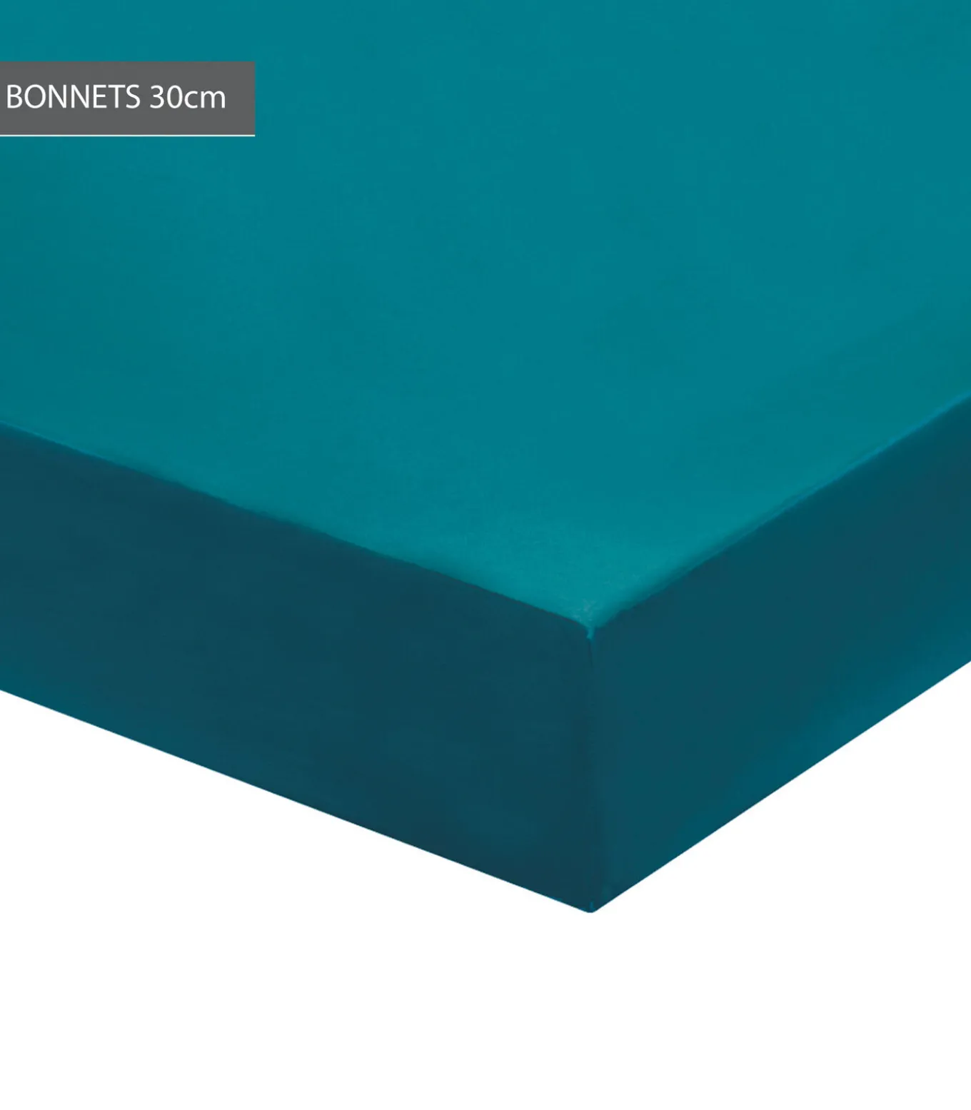 Hoeslaken bleu paon - Satijn katoen