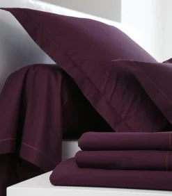 Hoeslaken cassis - Satijn katoen