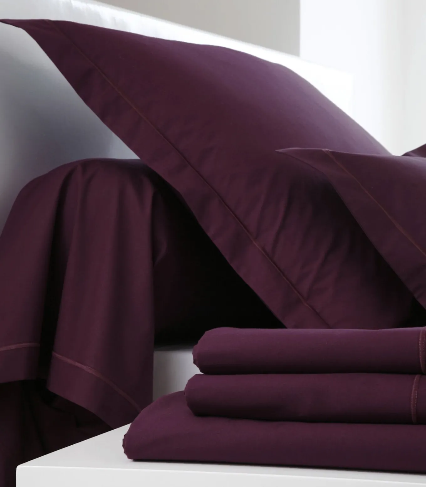 Hoeslaken cassis - Satijn katoen