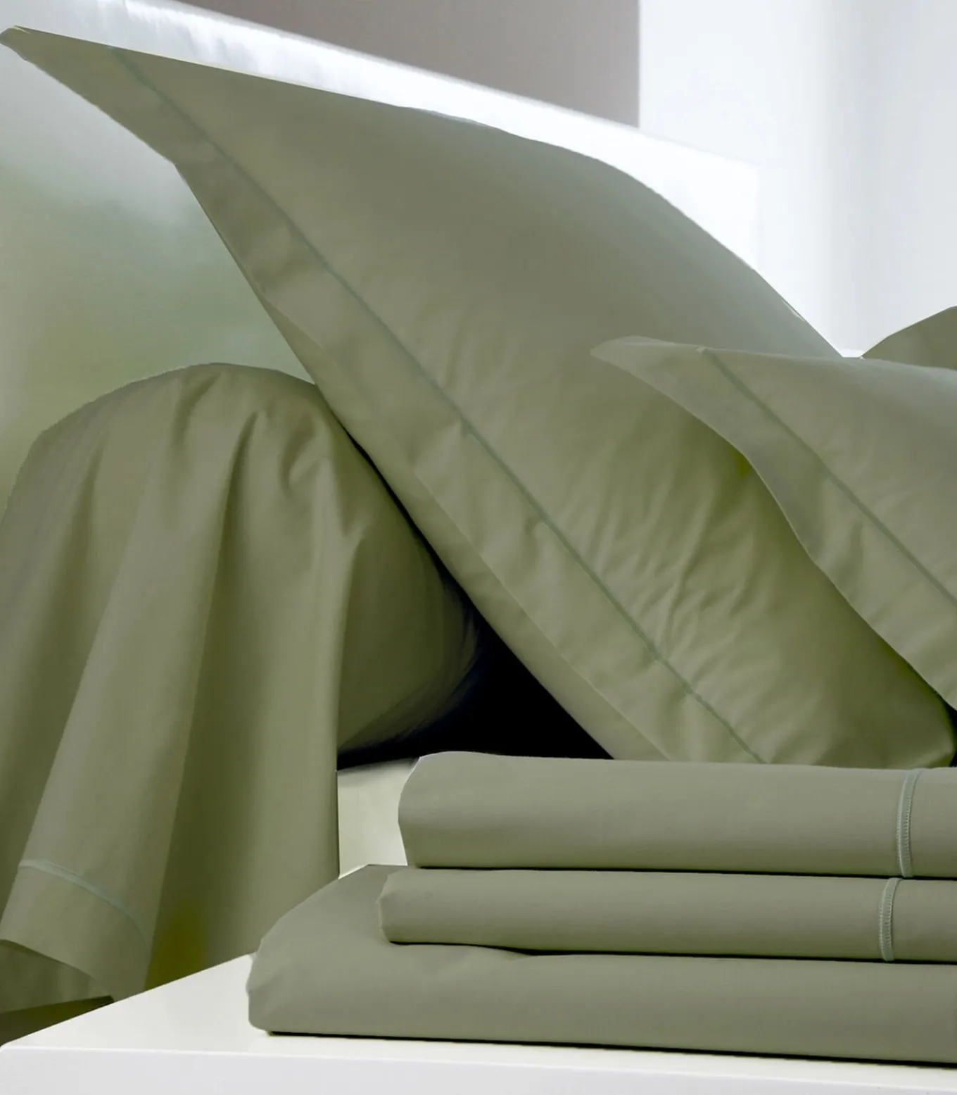 Hoeslaken kaki - Perkaal Katoen