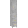 Hoge kast 34,5x34x180 cm bewerkt hout betongrijs
